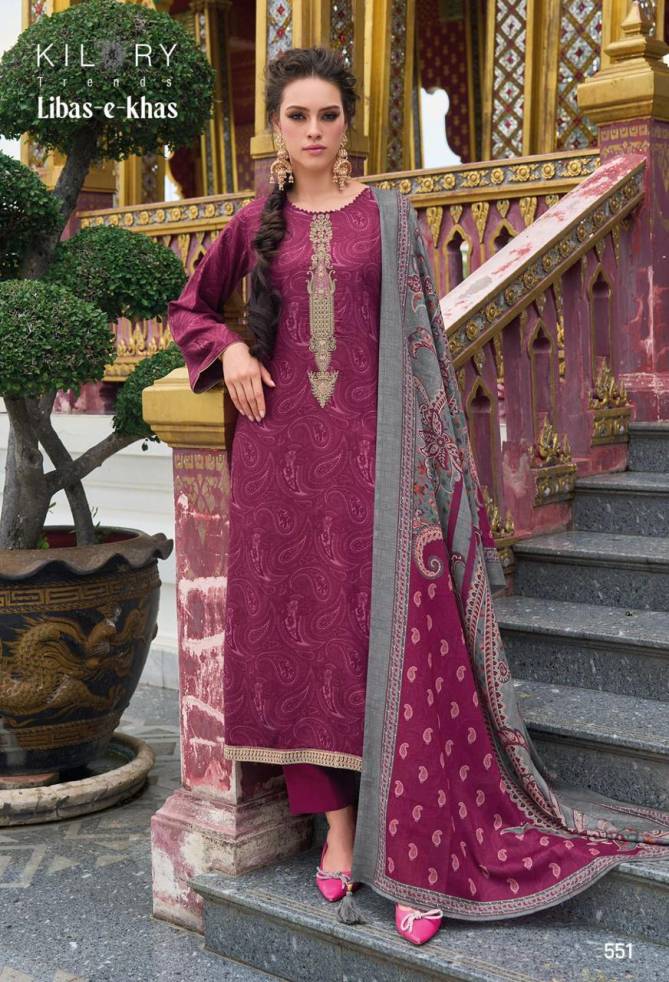 Libas E Khas By Kilory Printed Viscose Pashmina Dress Material